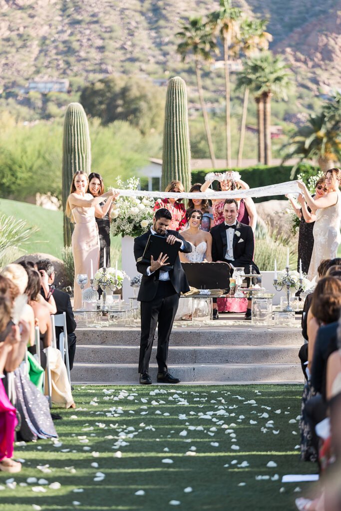 Sofreh aghd wedding ceremony at Mountain Shadows.