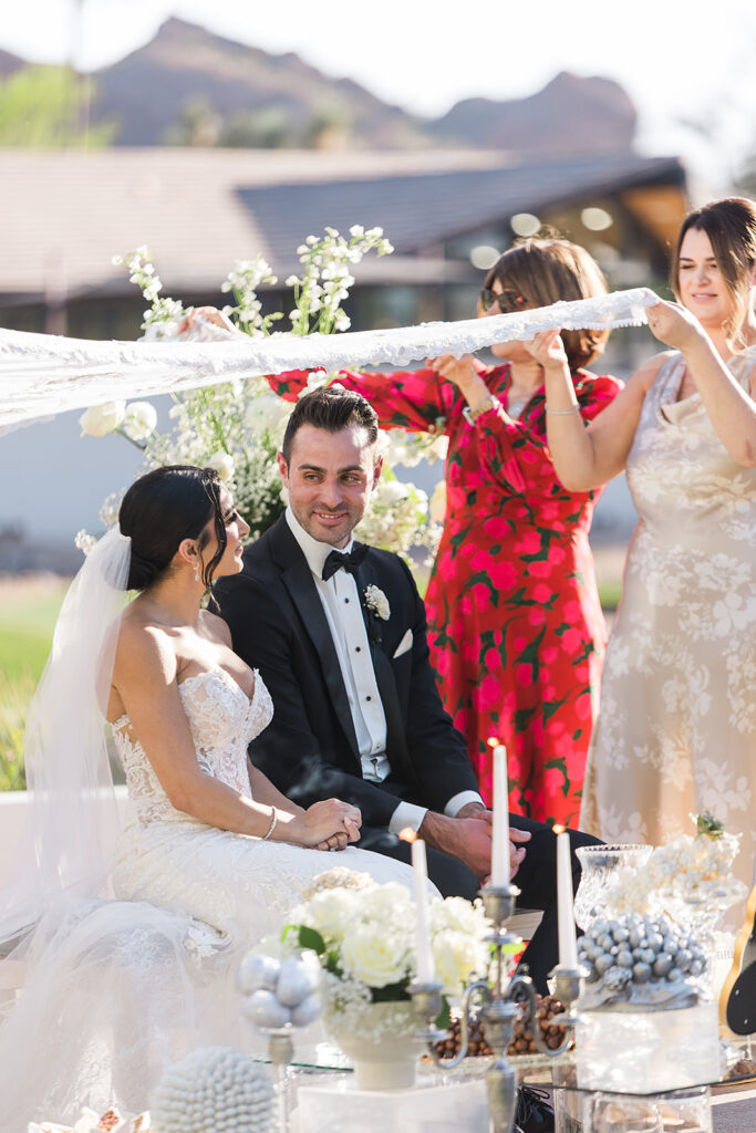 Outdoor Iranian wedding vows at Mountain Shadows.