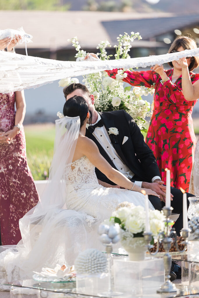 Outdoor Iranian wedding vows at Mountain Shadows.