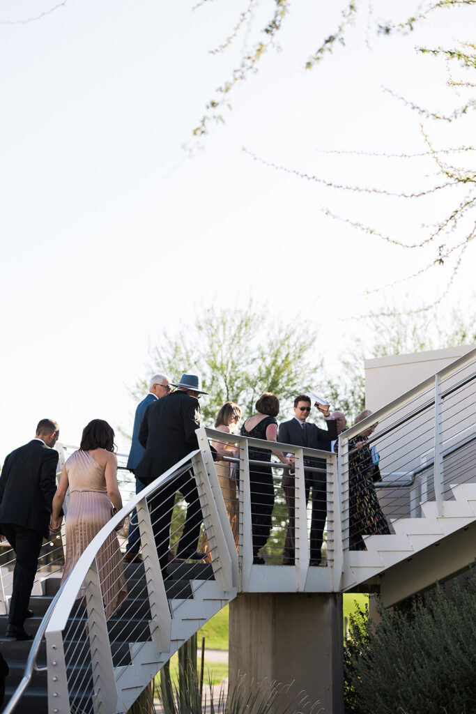 guests on rooftop for cocktail hour