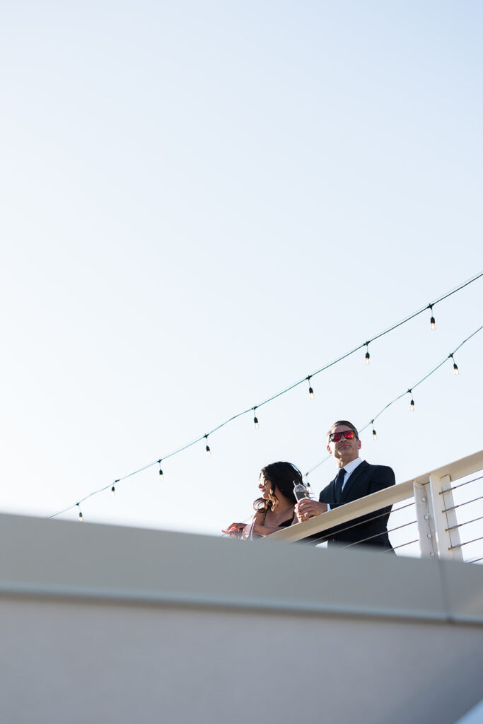 guests on rooftop for cocktail hour