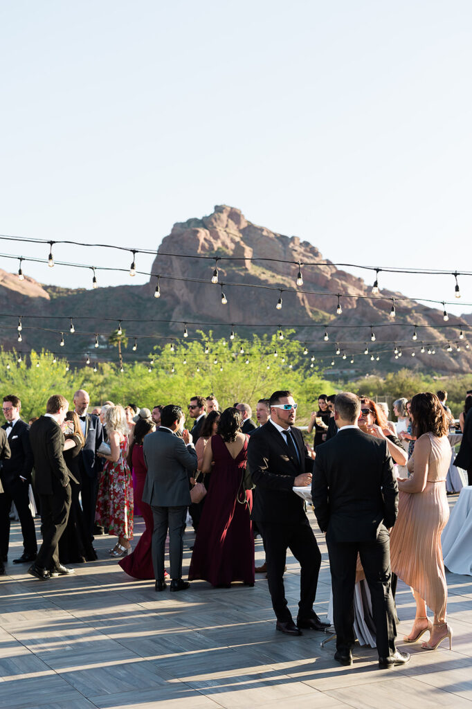 guests on rooftop for cocktail hour