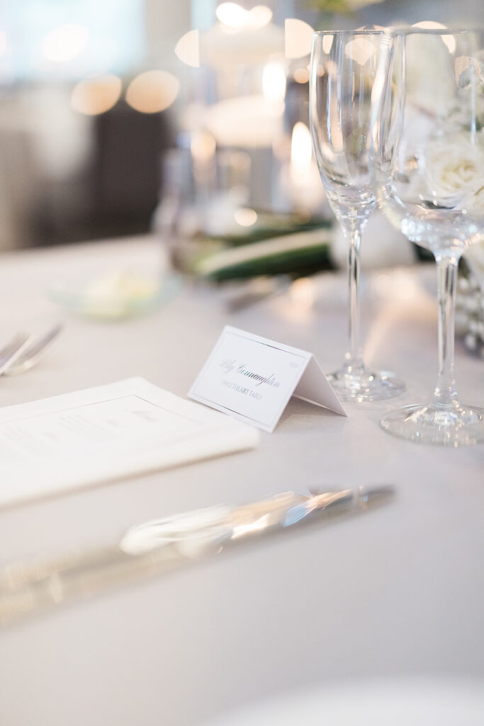 Reception table décor at Mountain Shadows wedding.