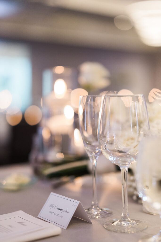 Reception table décor at Mountain Shadows wedding.