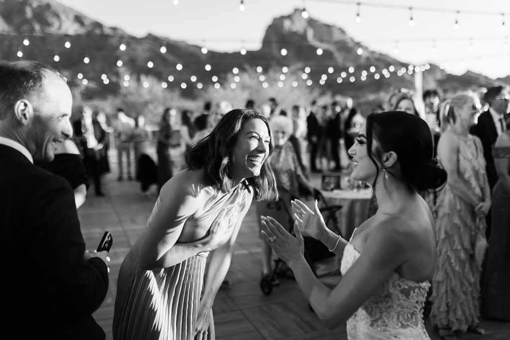 Guests enjoying cocktail hour at Mountain Shadows wedding.