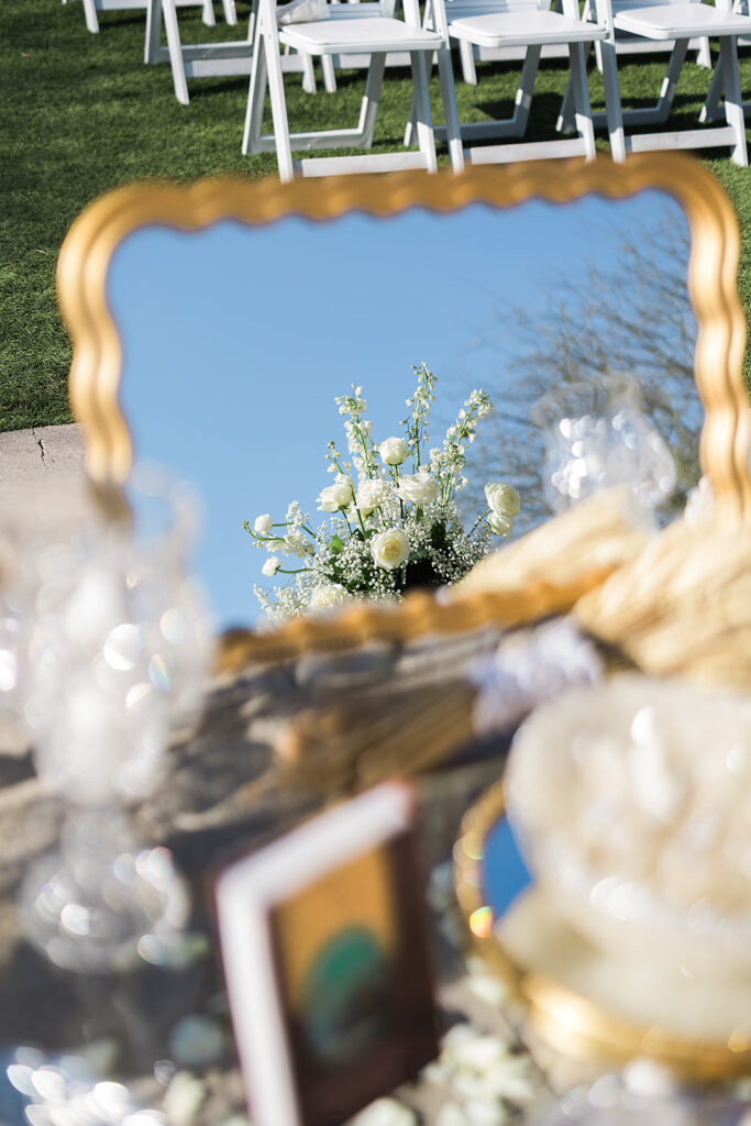 Sofreh aghd table at Mountain Shadows wedding.